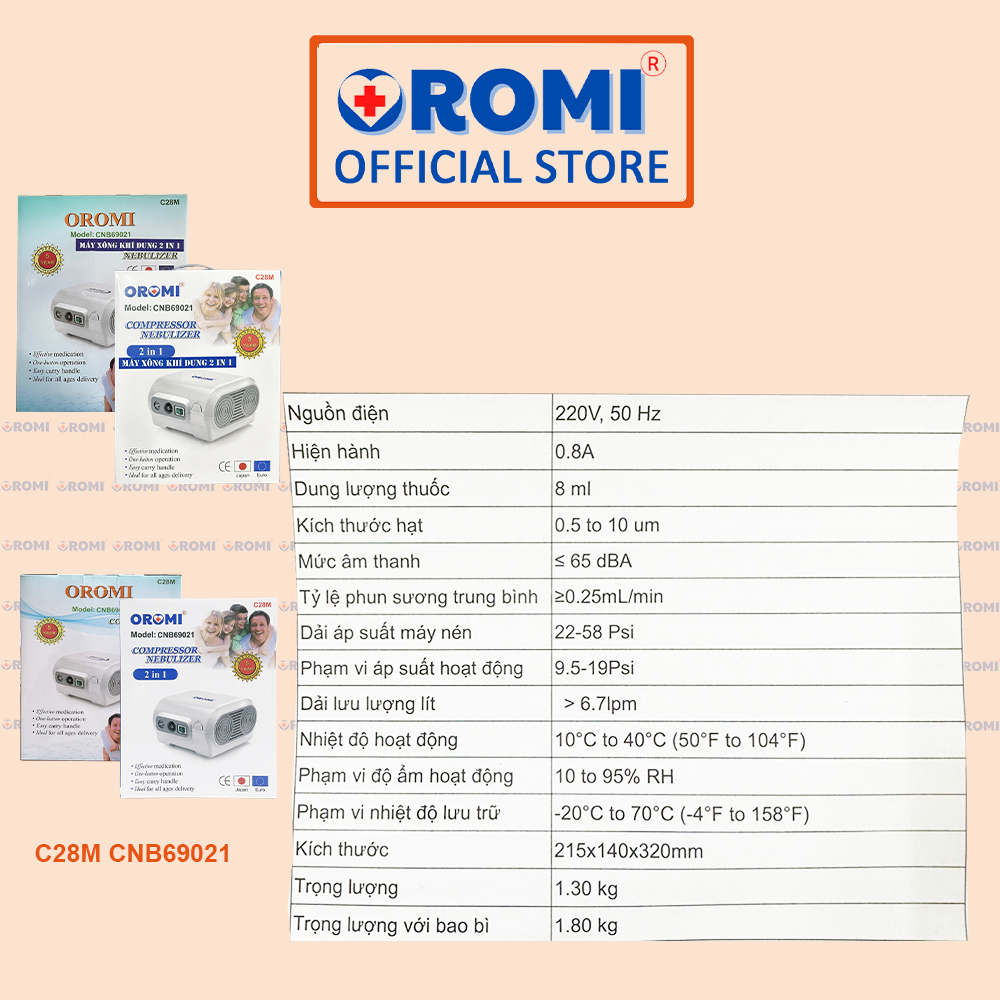 Mô tả Máy xông khí dung và hút mũi OROMI C28M - DÒNG MÁY CHUYÊN XÔNG: XÔNG, XÔNG CAO CẤP, XÔNG HÚT - 9