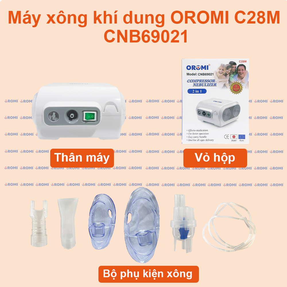 Mô tả Máy xông khí dung và hút mũi OROMI C28M - DÒNG MÁY CHUYÊN XÔNG: XÔNG, XÔNG CAO CẤP, XÔNG HÚT - 6