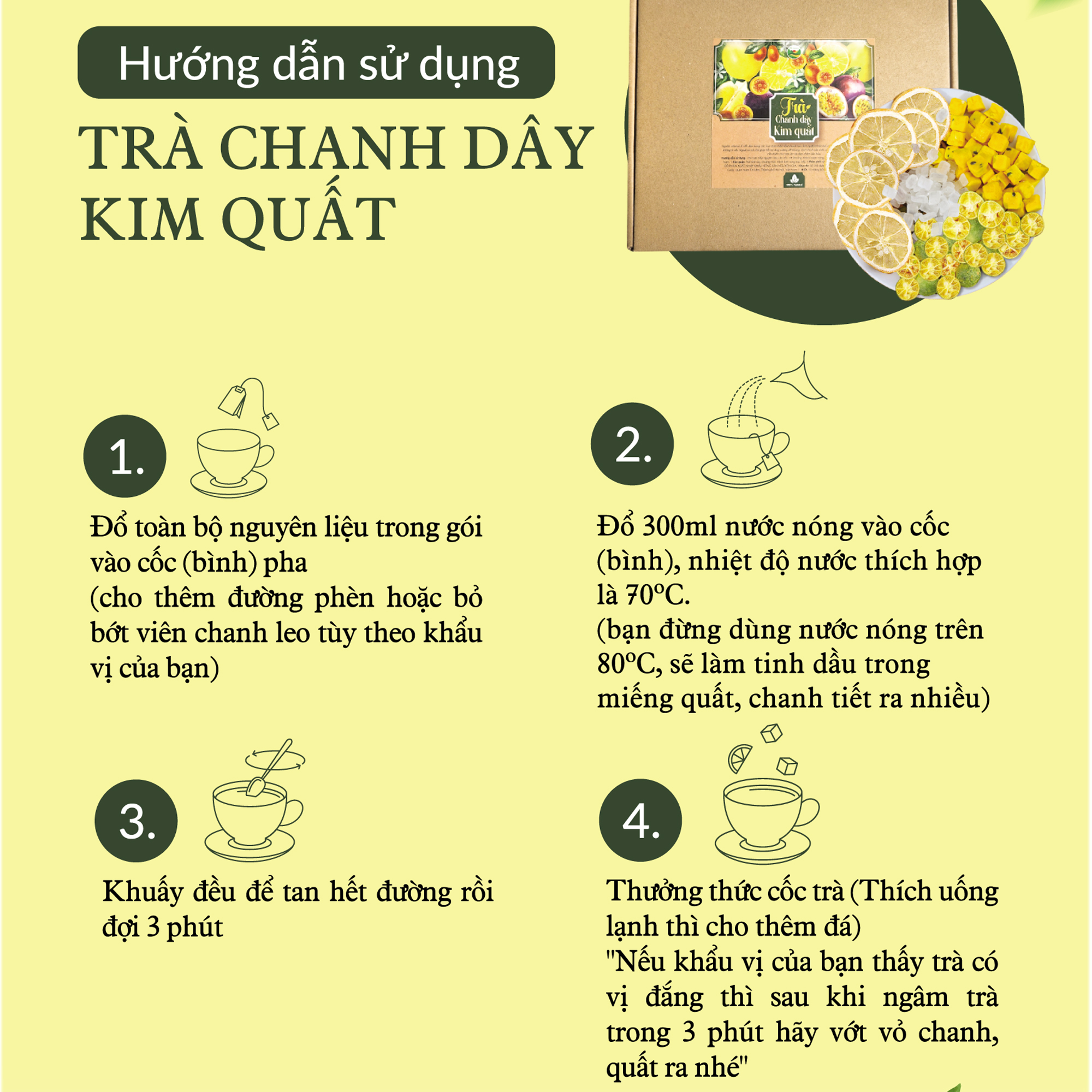 Mô tả Trà chanh dây kim quất trà detox Triệu Lộ Tư hỗ trợ trắng da, mát gan, giải nhiệt cơ thể - 1
