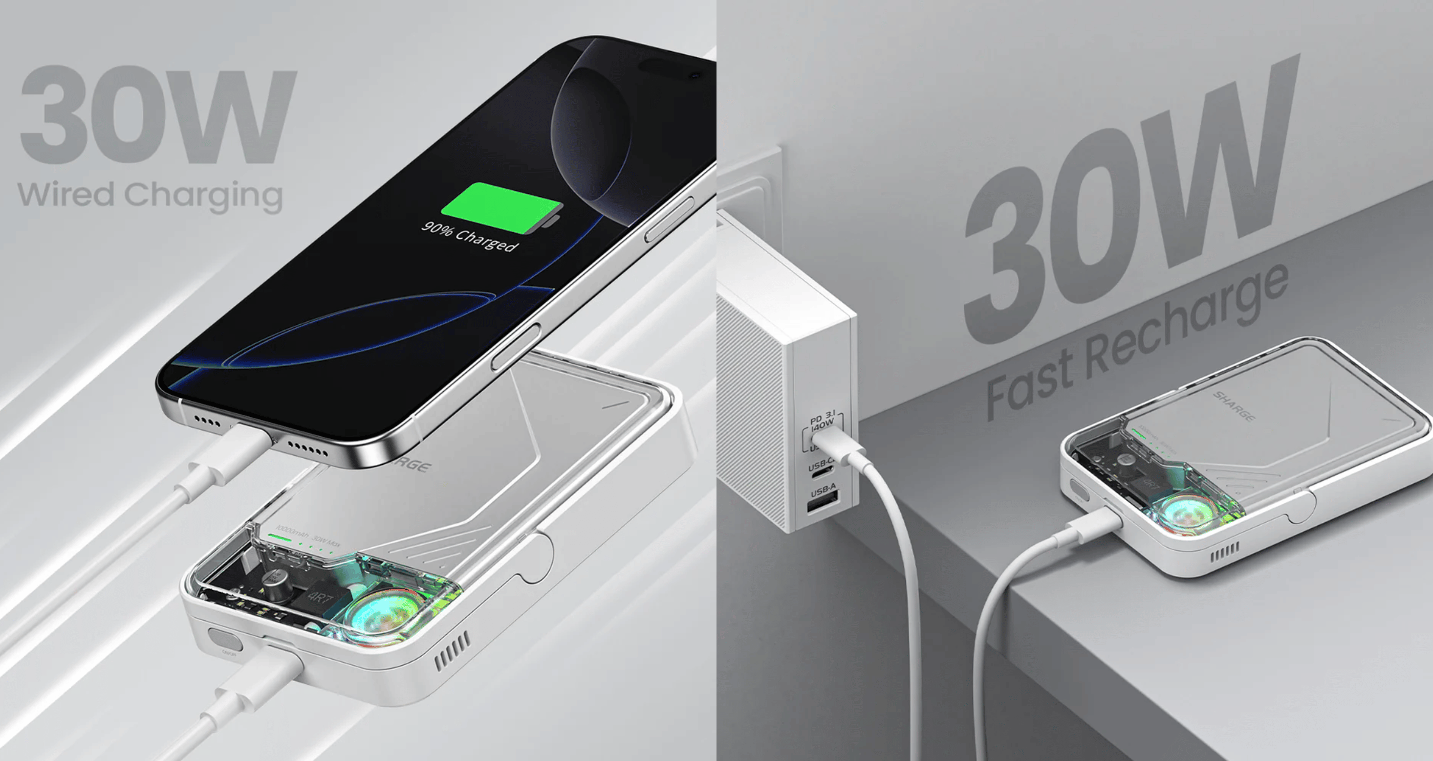 Mô tả Sạc Dự Phòng Sharge ICEMAG 2 Qi2 10.000mAh Không Dây 15W USB-C 30W Quạt Tản Nhiệt RGB Chủ Động - Hàng Chính Hãng - 4