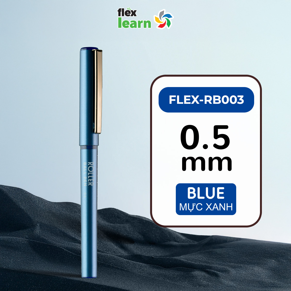 Bút lông bi Flex Learn màu mực xanh/đen, ngòi nhỏ 0.5mm, có nắp đậy ...