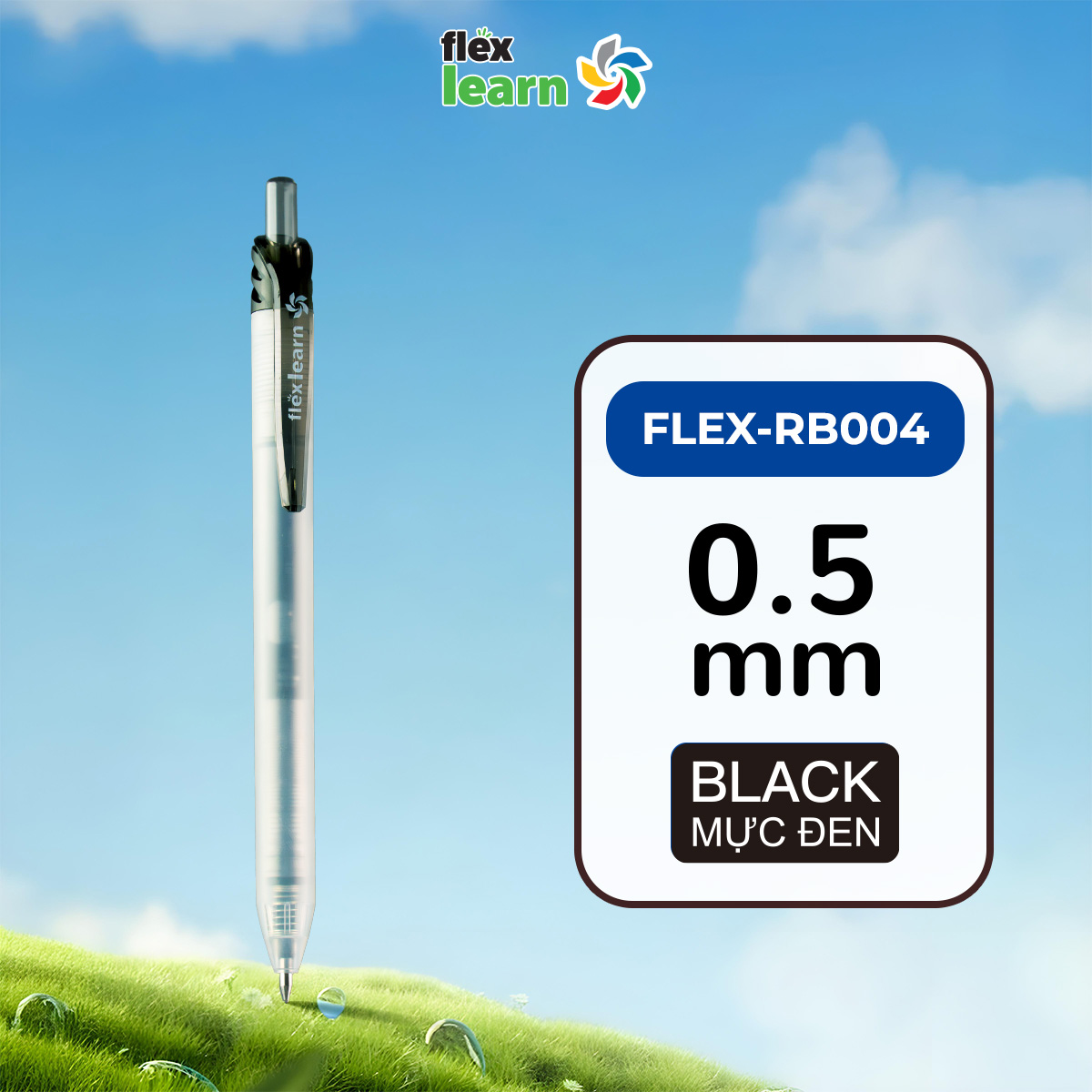 Bút lông bi Flex Learn FLEX-RB004 - Đầu bút 0.5mm, cơ chế bấm, nét viết ...