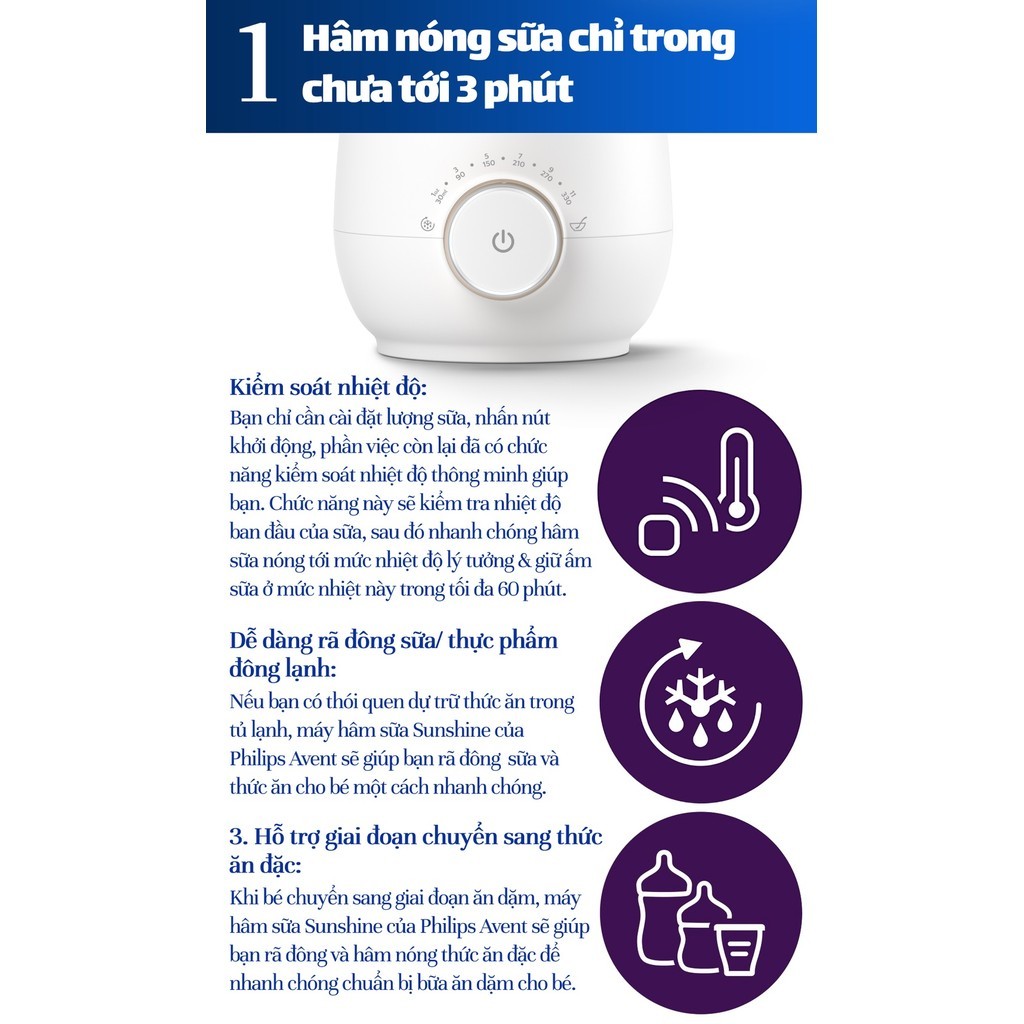 Mô tả Philips Avent Máy Hâm Sữa Và Thức Ăn Siêu Tốc Bằng Điện - 3