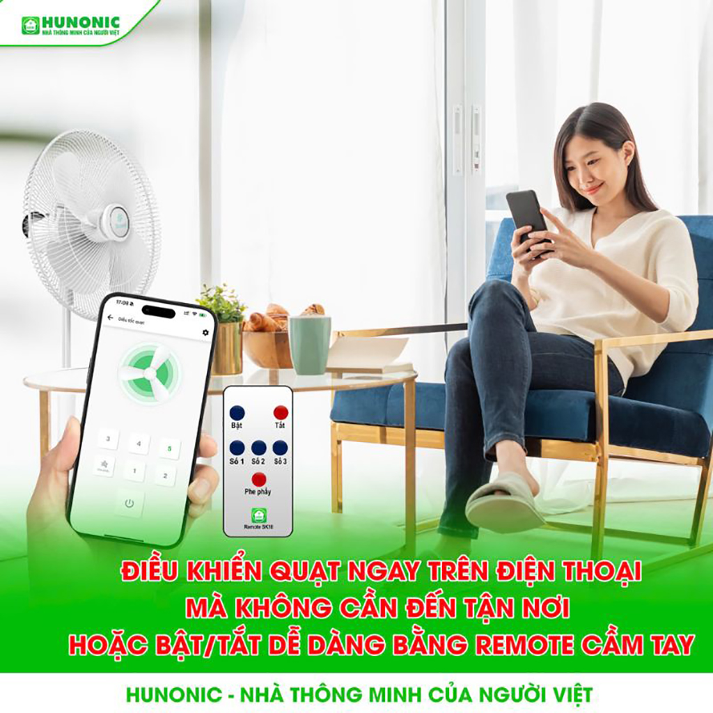 Mô tả Ổ Cắm Quạt Thông Minh Hunonic SK18, Điều Khiển Quạt Từ Xa Qua Điện Thoại - HNSK18 - 6