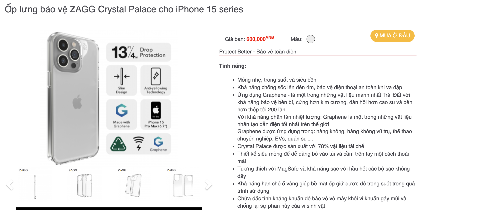 Mô tả Ốp lưng trong chống sốc Gear4 D3O / ZAGG  Crystal Palace - 4