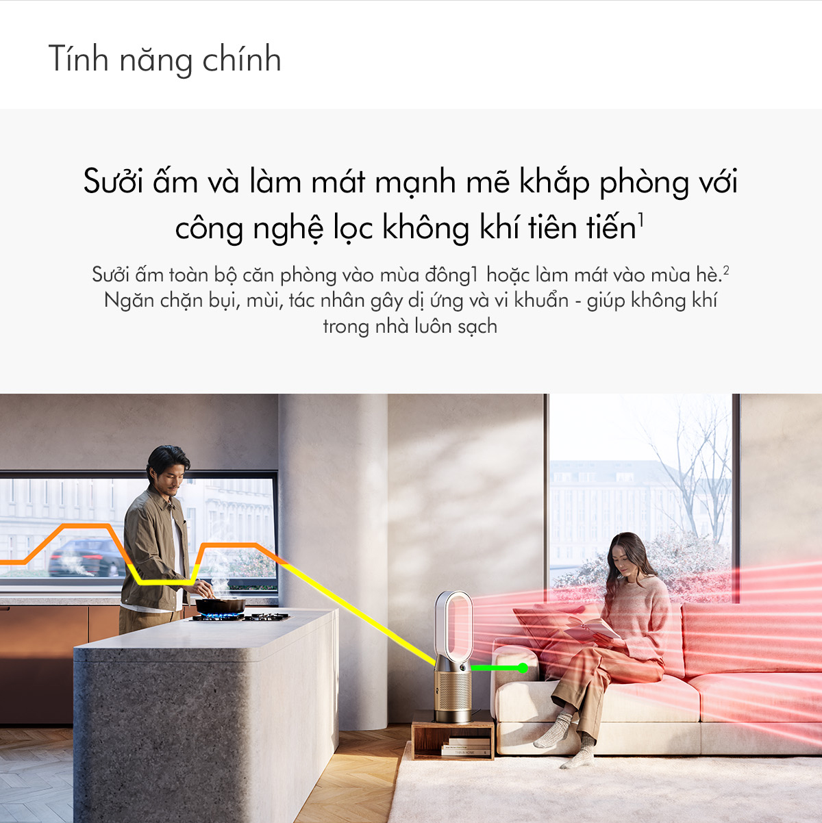 Mô tả Máy lọc không khí Dyson Purifier Hot+Cool HP02 / HP12 De-NOx - 3