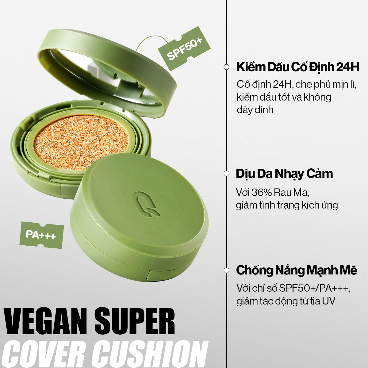 Mô tả Combo Glamrr Q Cushion &  Xịt Khóa Nền Cố Định Glamrr Q Vegan Super Stay Makeup Fixer 50ml - 1