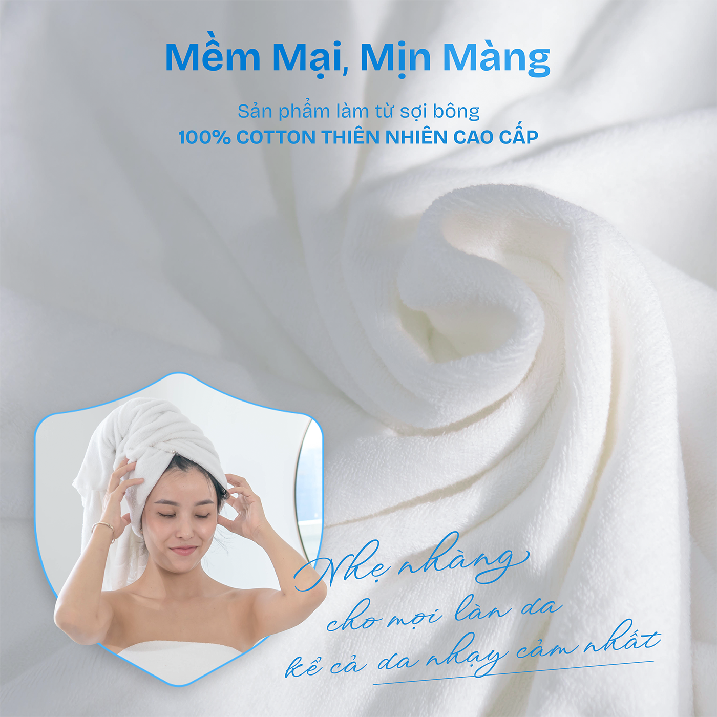Mô tả Khăn tắm khách sạn CHU MY 100% cotton 70x140cm 500g trắng mềm thấm hút - 4