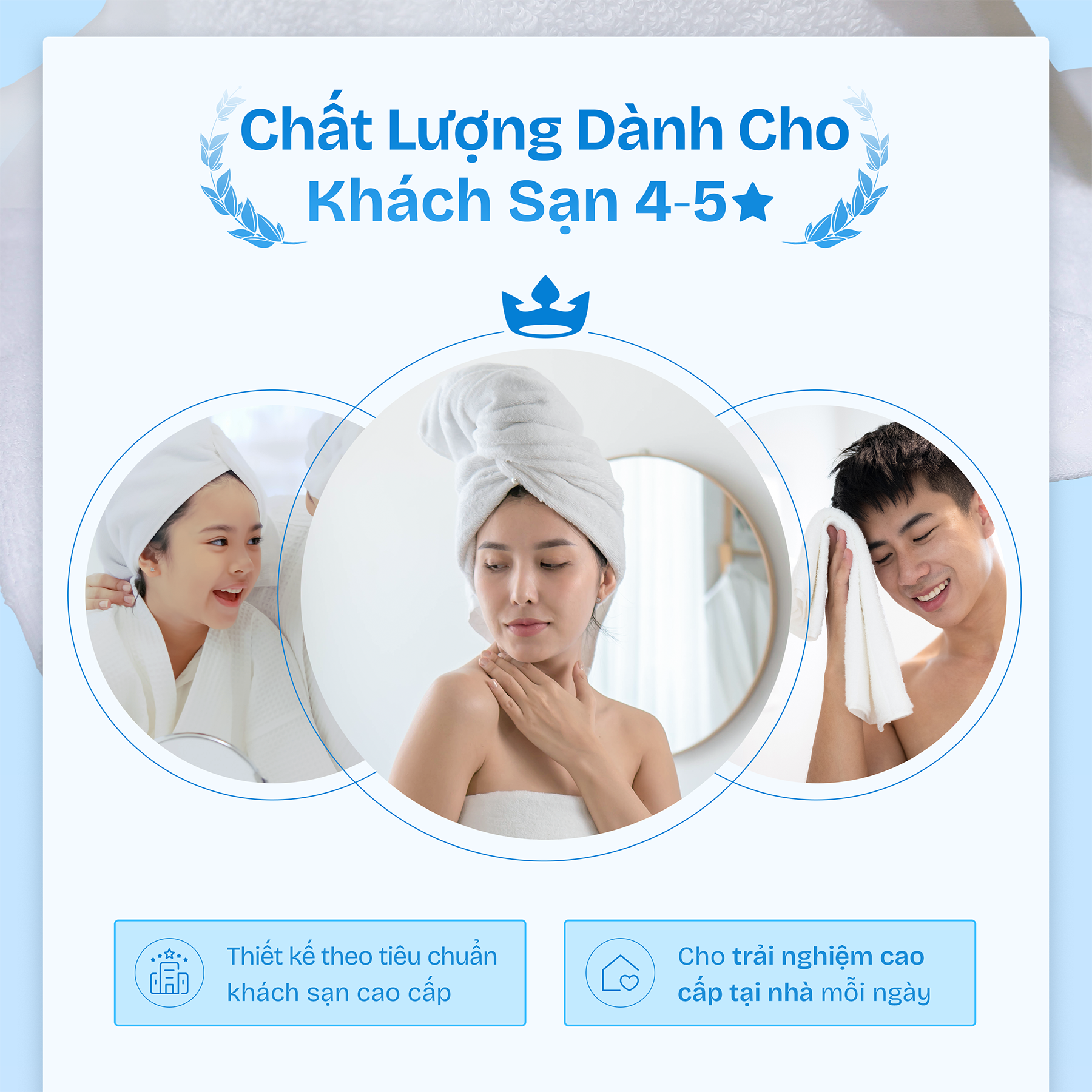 Mô tả Khăn tắm khách sạn CHU MY 100% cotton 70x140cm 500g trắng mềm thấm hút - 6