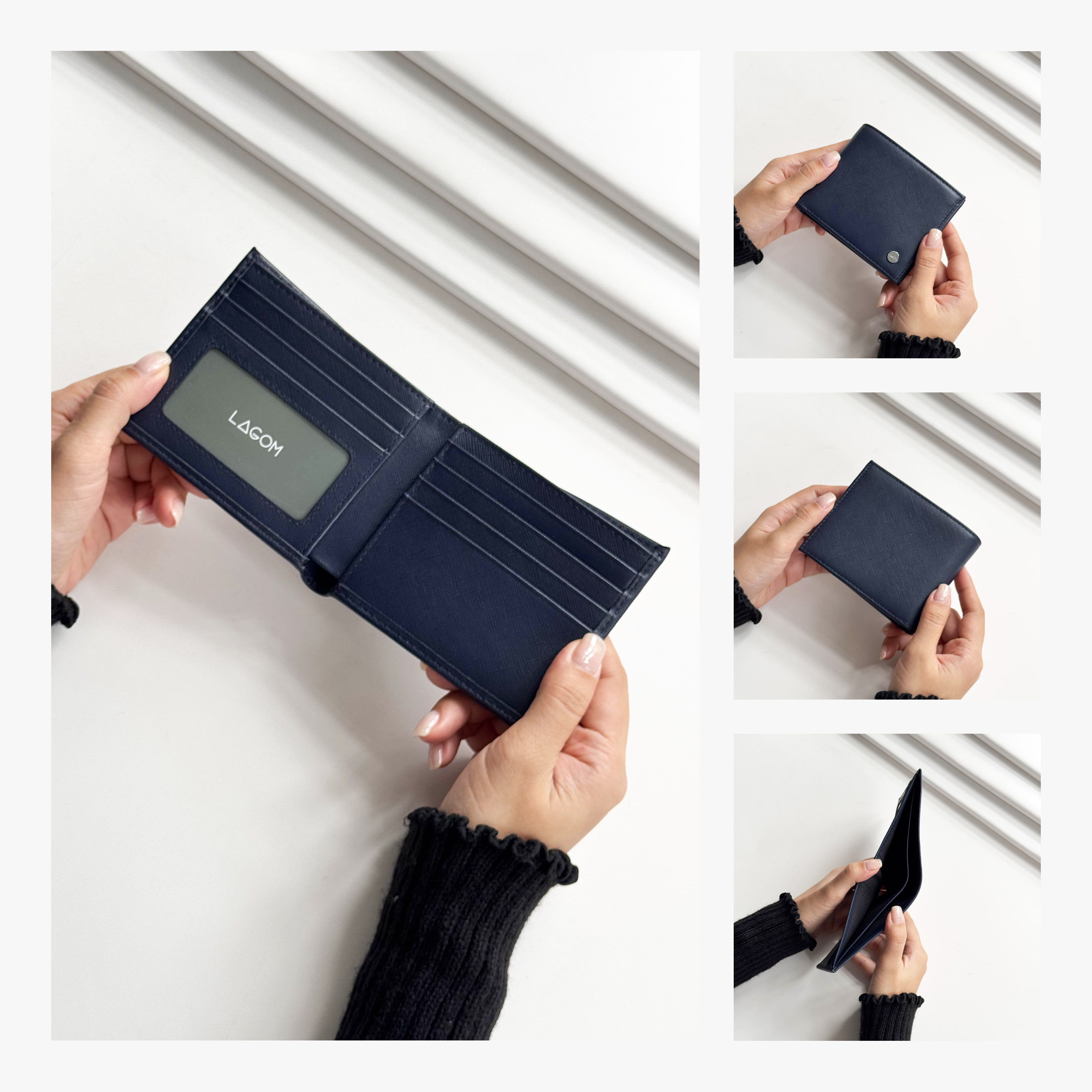 Ví nam Da Thật LAGOM Forest Bifold - Ngăn thẻ