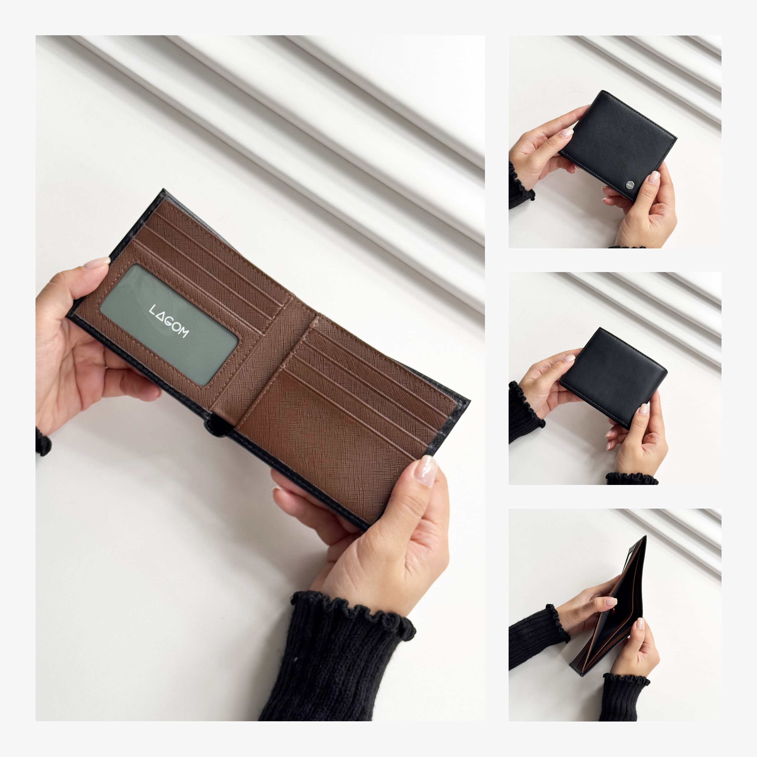 Ví nam Da Thật LAGOM Forest Bifold - Màu Cocoa