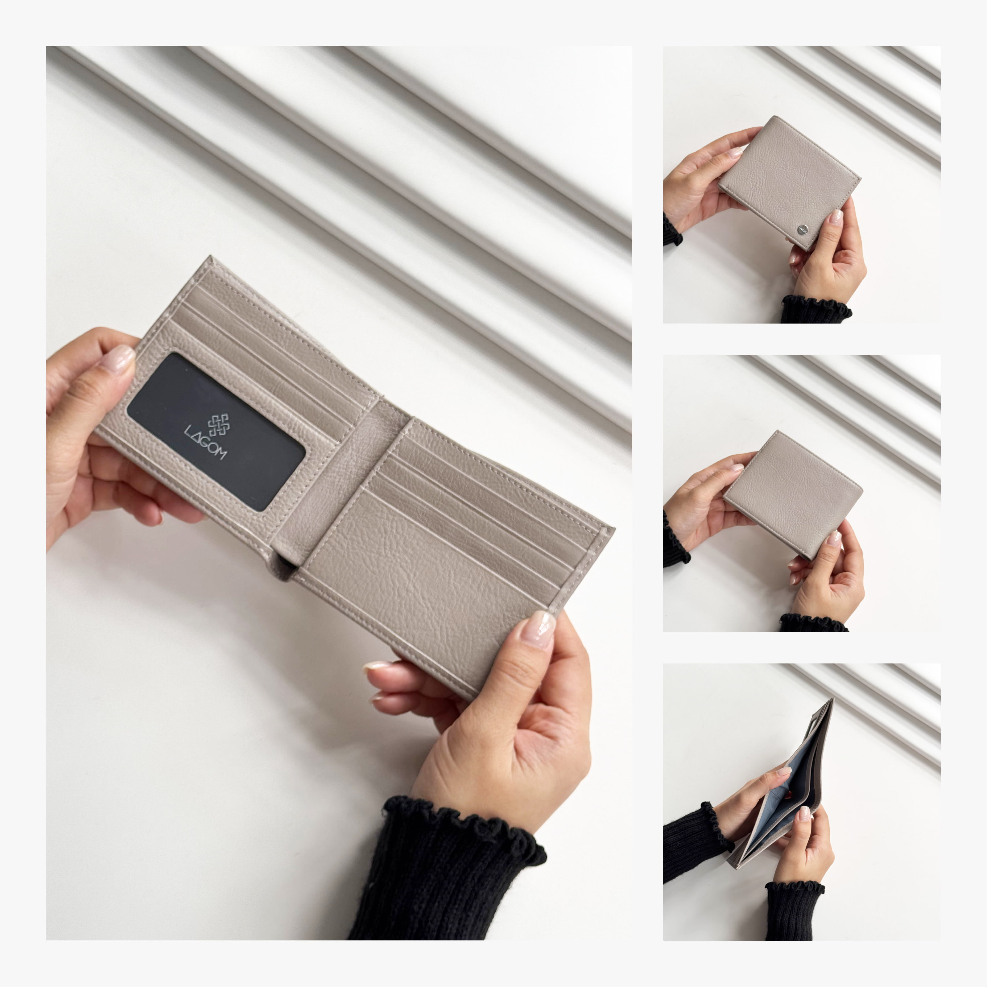 Ví nam Da Thật LAGOM Forest Bifold - Màu Dark Cocoa