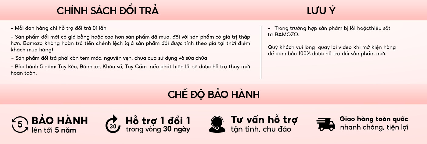 Mô tả Vali Bamozo 9033 Khung Nhôm Size 20/24 Cao Cấp Nhựa PC Nguyên Khối - 6