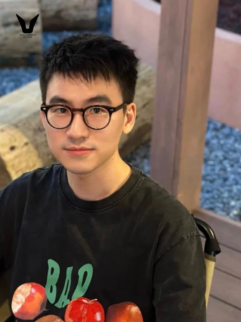 Mô tả Gọng kính cận thời trang nam nữ ANDU EYEWEAR dáng tròn chất liệu nhựa cốt kim loại 17178 - 12