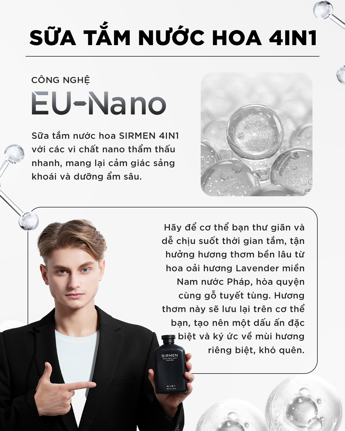 Sữa tắm gội nam SIRMEN 4in1
