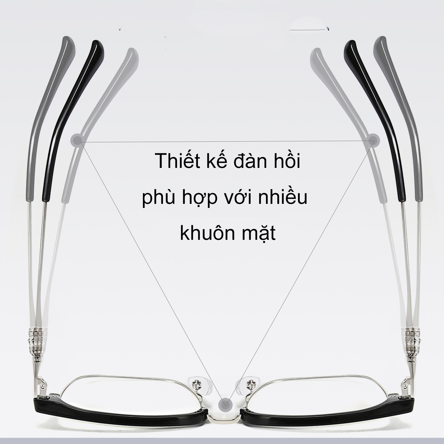 Mô tả Gọng kính cận nửa viền thời trang nam nữ ANDU dáng vuông chống tia UV chất liệu kim loại - 11228 - 6