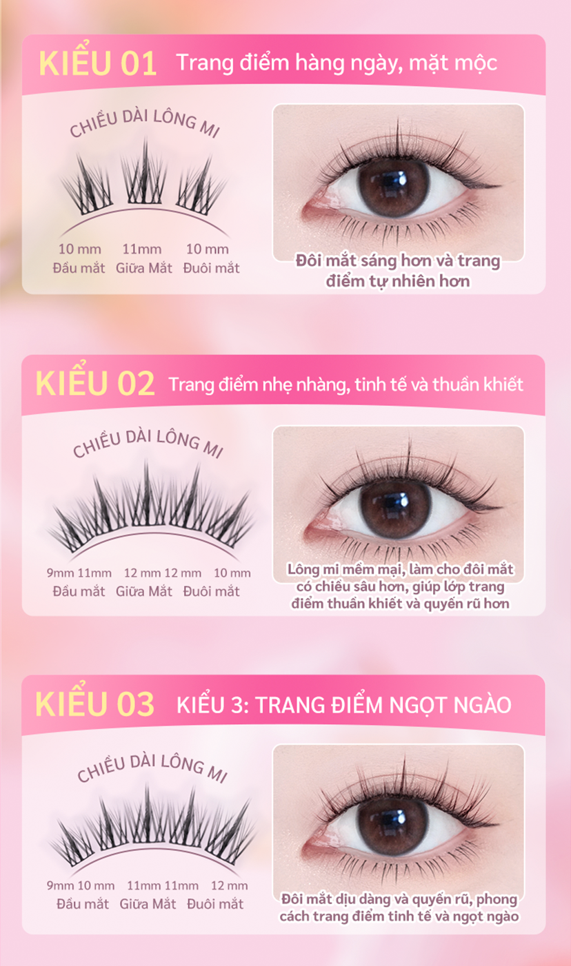 [KOL] Lông Mi Giả ANIME HOẠT HÌNH MLEN DIARY Mi Cụm Mềm Mại Và Keo 4in1 ...