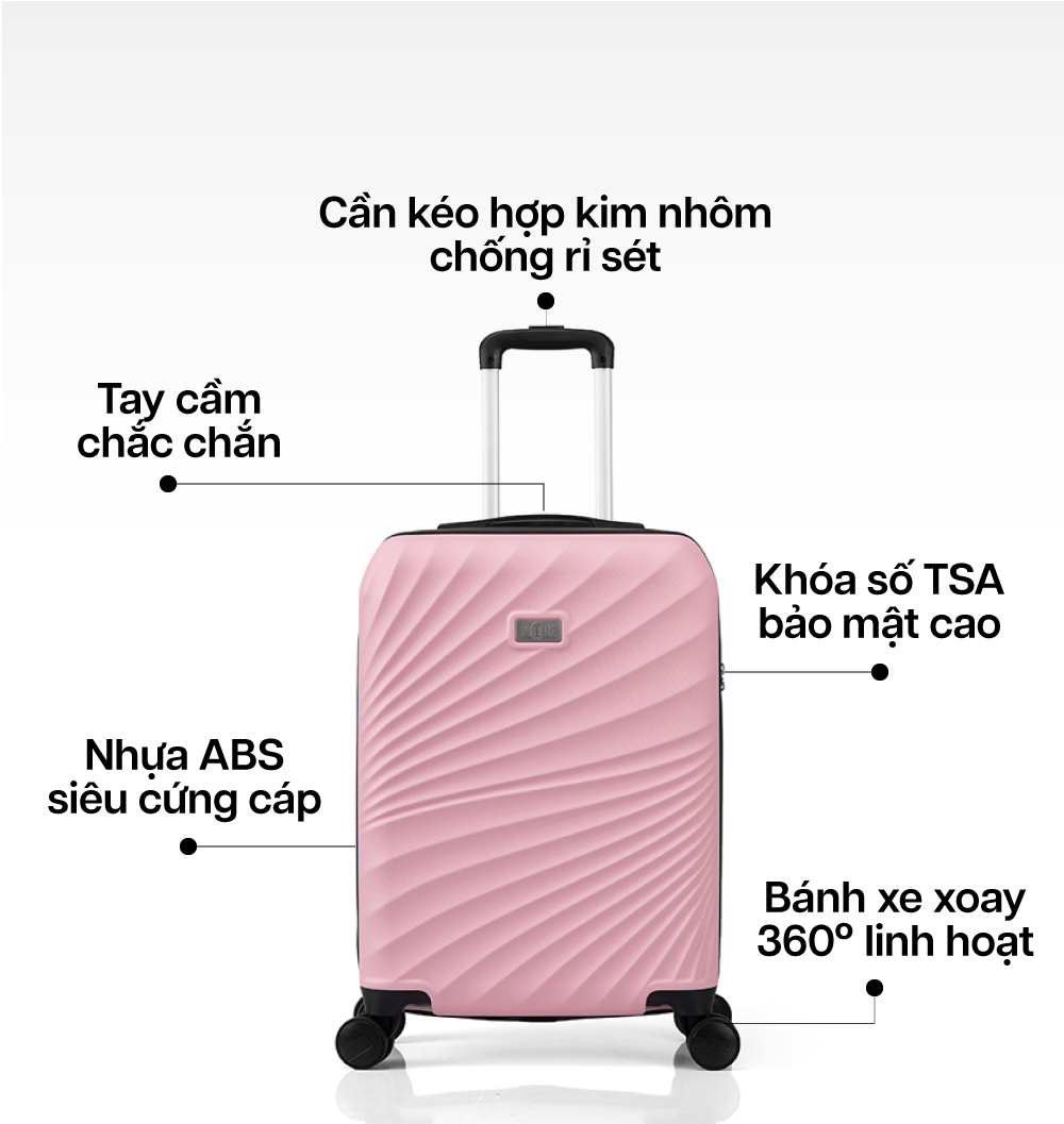 Mô tả Vali Kéo MIAvn Du Lịch Valinice YARI - Size S 20inch, Nhựa ABS Cứng Cáp Bền Bỉ, Khoá TSA, Bảo Hành Trọn Đời - 3