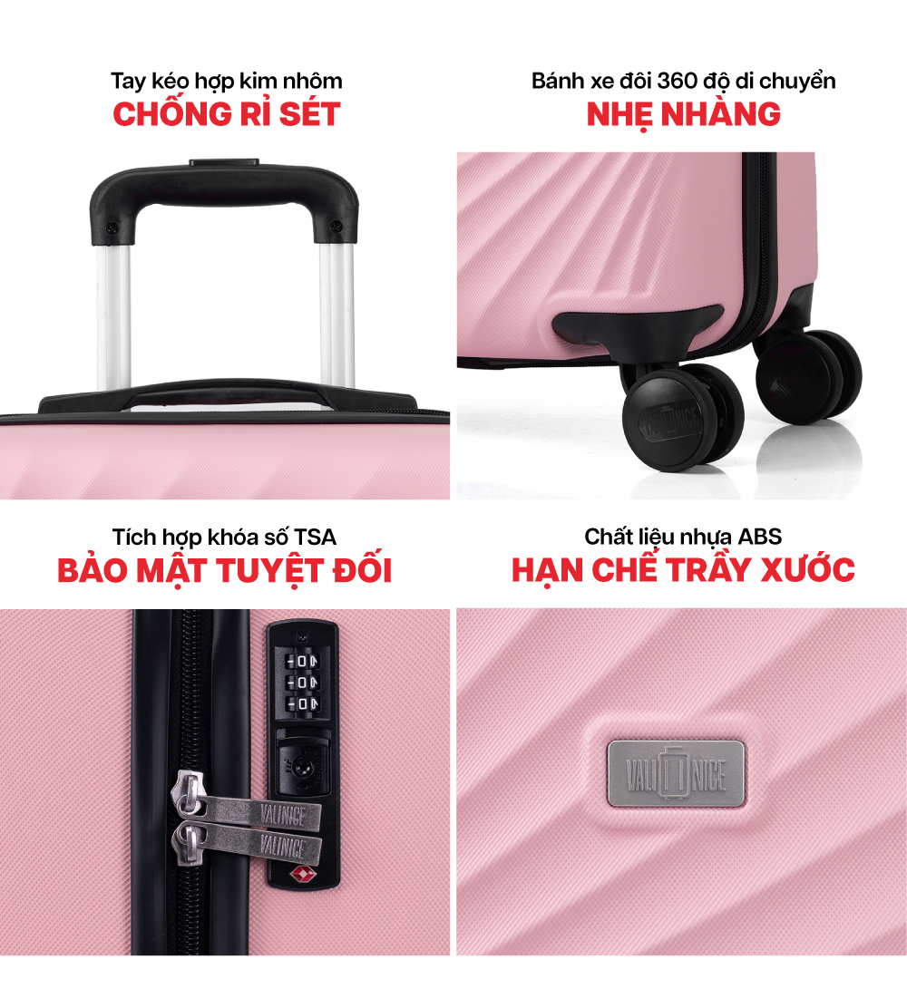 Mô tả Vali Kéo MIAvn Du Lịch Valinice YARI - Size S 20inch, Nhựa ABS Cứng Cáp Bền Bỉ, Khoá TSA, Bảo Hành Trọn Đời - 4