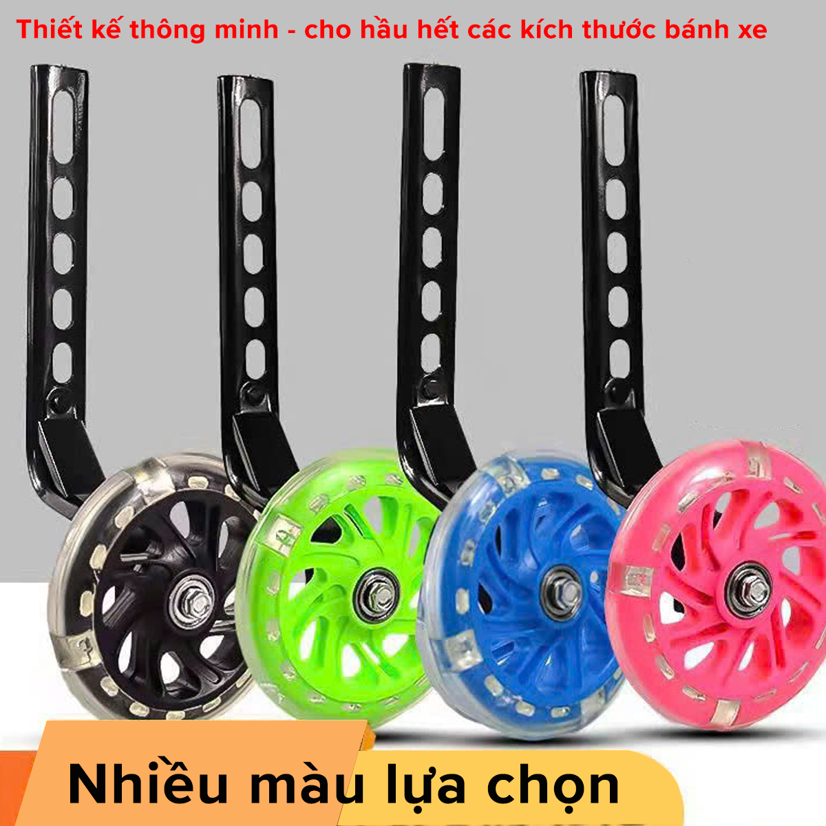 Mô tả Bánh Phụ Xe Đạp Trẻ Em Phát Sáng Cân Bằng Chắc Chắn Dành Cho Các Bánh Xe Size 12 14 16 18 20inch Chính Hãng Amalife - 4