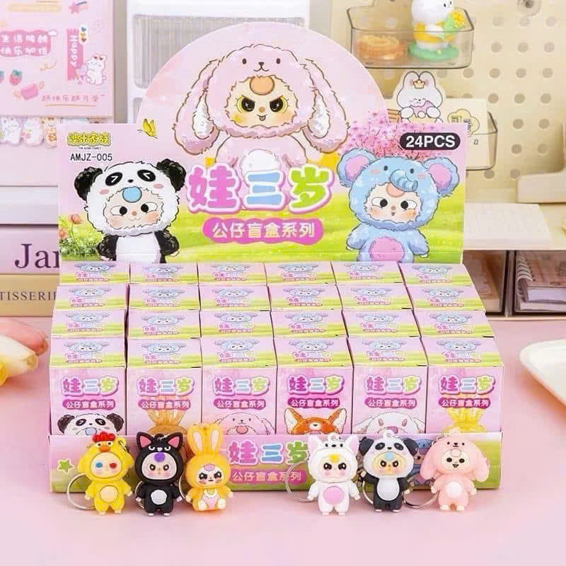 Mô tả Blindbox 24 Móc Khóa Baby Three Hộp Mù Capybara Quà Tặng Phụ Kiện Trang Trí Dễ Thương - 1