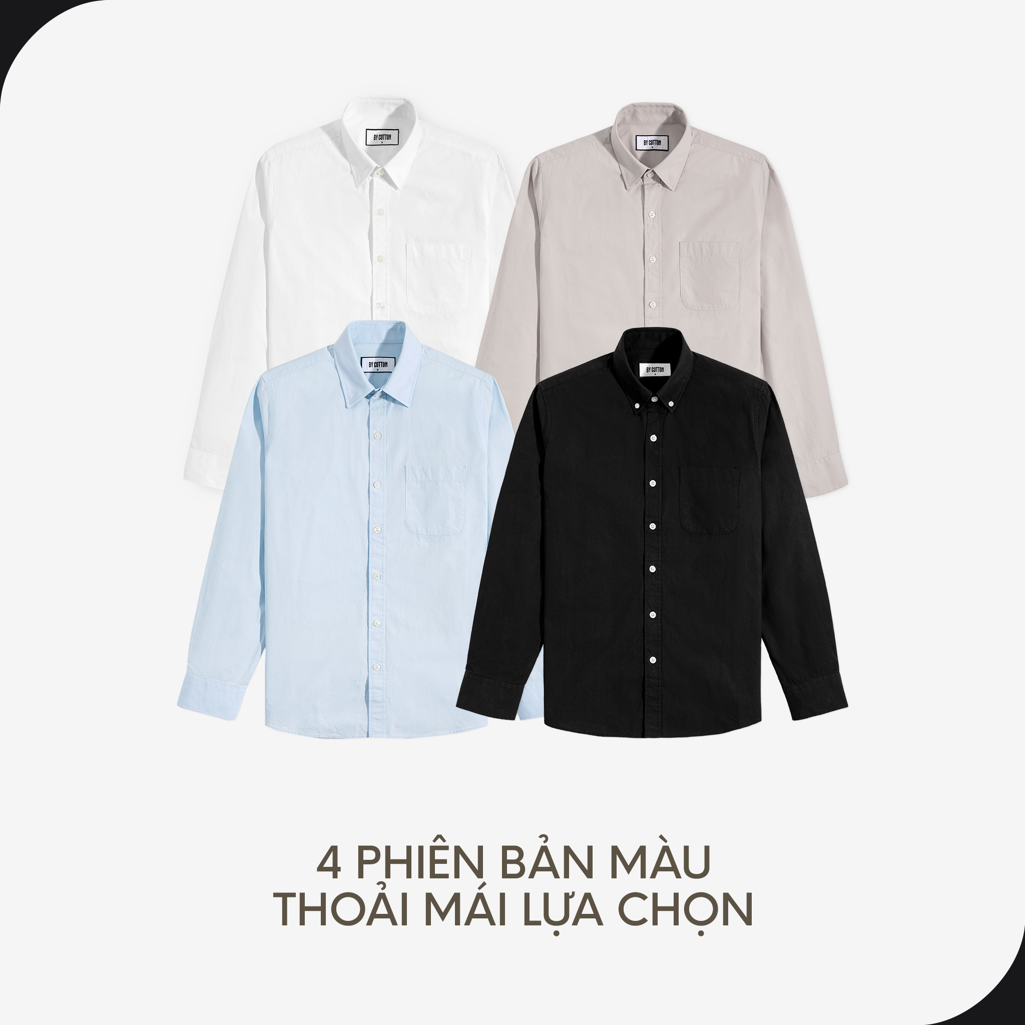 Mô tả Áo Sơ Mi Nam By Cotton Cao Cấp Dài Tay Paper Cotton Multi Color - Slimfit - 4
