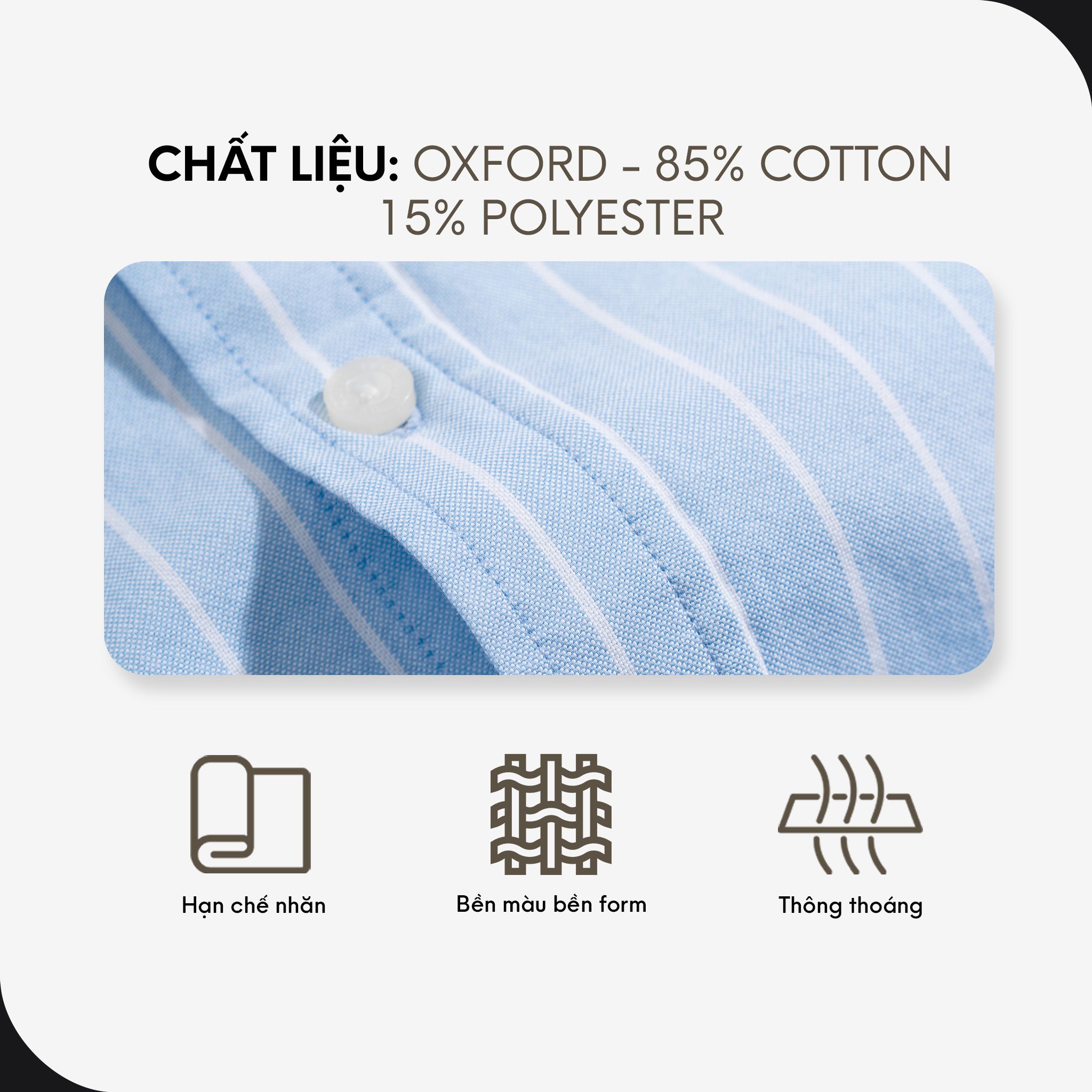 Mô tả Áo Sơ Mi Nam By Cotton Cao Cấp Dài Tay Oxford Phối Sọc Multi Color 1124 - 2