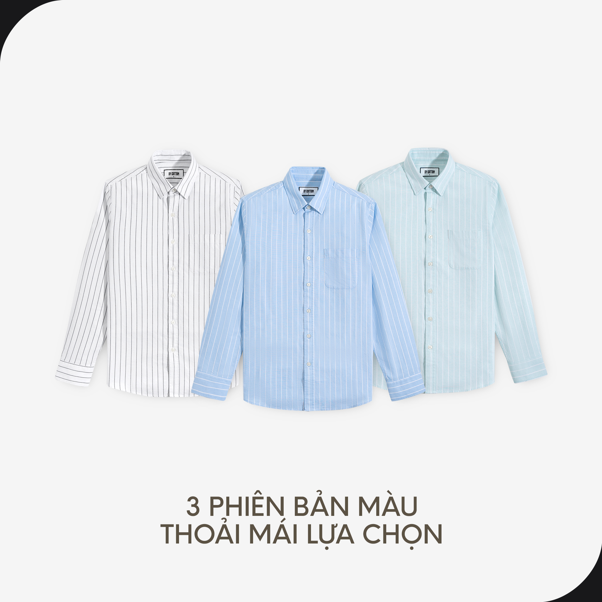 Mô tả Áo Sơ Mi Nam By Cotton Cao Cấp Dài Tay Oxford Phối Sọc Multi Color 1124 - 4