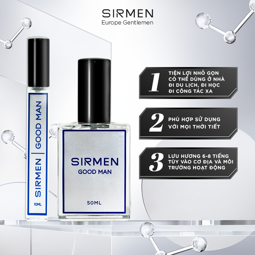 Mô tả Nước hoa nam SIRMEN GOOD MAN Eau de Parfum Châu Âu cao cấp chai thơm lịch lãm cuốn hút - 5