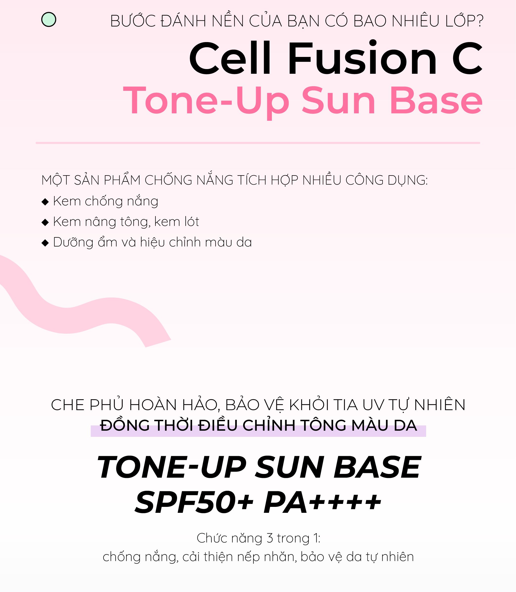 Mô tả Kem chống nắng nâng tone tự nhiên Cell Fusion C Water Fit Tone-Up Sun Base SPF50+ 40ml dưỡng ẩm nâng tông căng bóng - 1