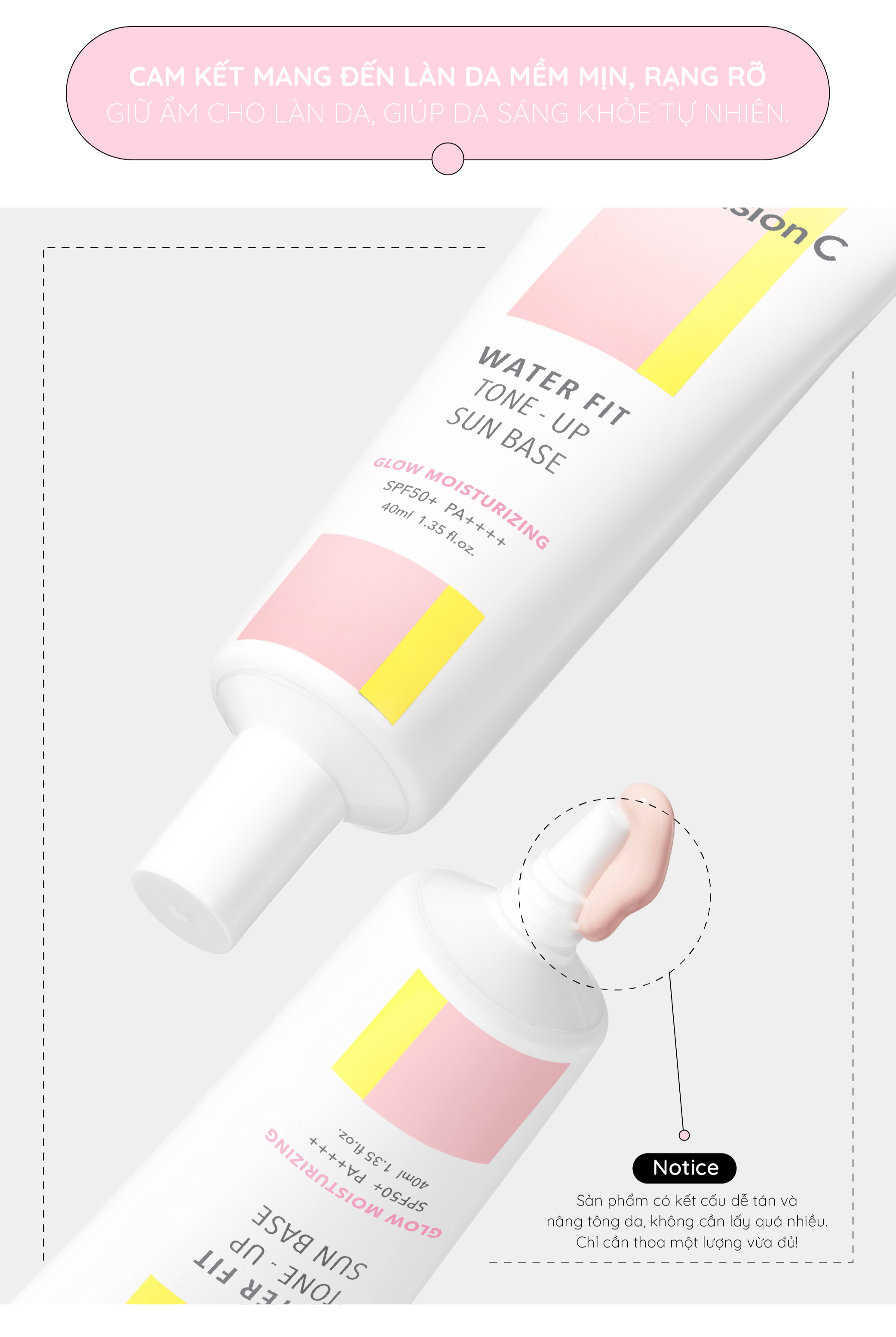 Mô tả Kem chống nắng nâng tone tự nhiên Cell Fusion C Water Fit Tone-Up Sun Base SPF50+ 40ml dưỡng ẩm nâng tông căng bóng - 9