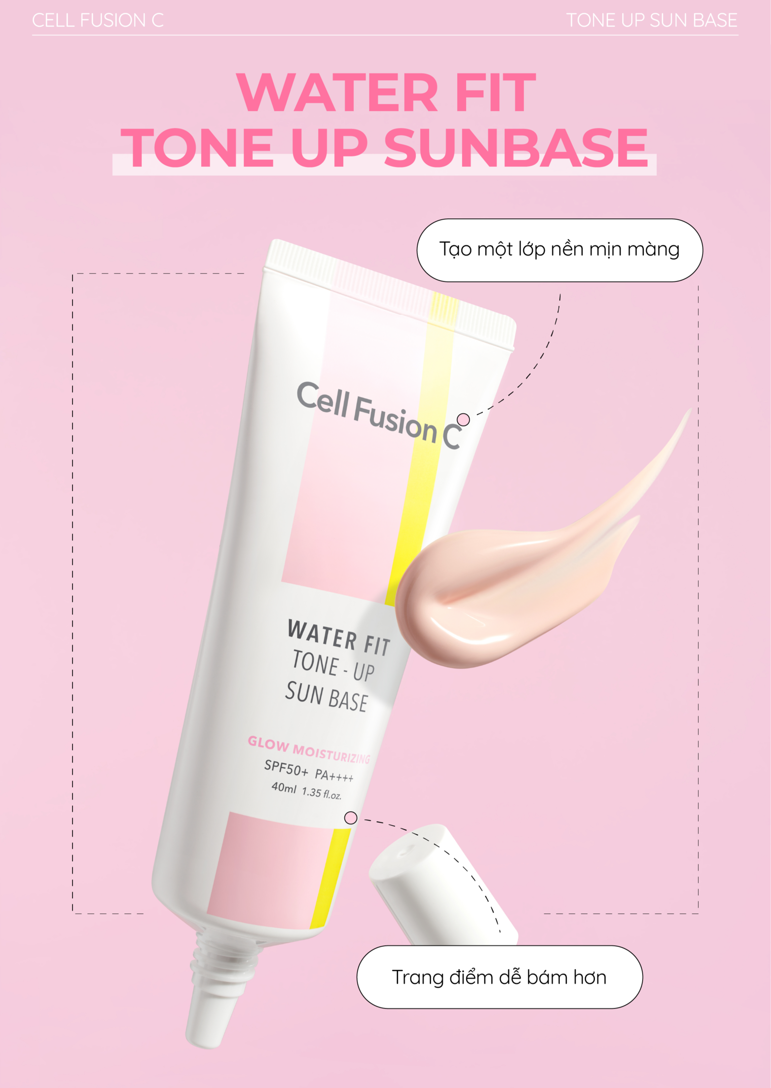 Mô tả Kem chống nắng nâng tone tự nhiên Cell Fusion C Water Fit Tone-Up Sun Base SPF50+ 40ml dưỡng ẩm nâng tông căng bóng - 3