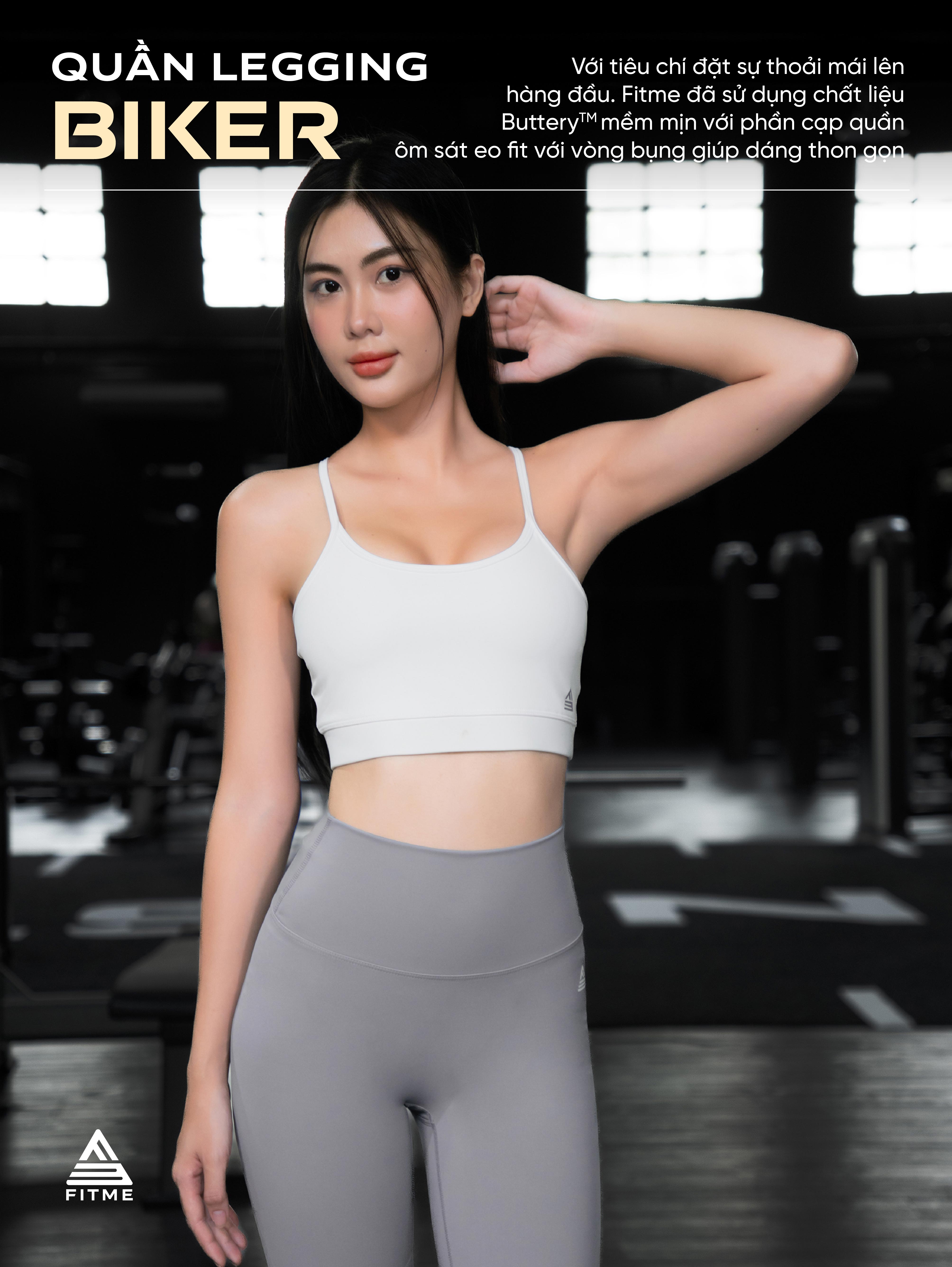 Mô tả Quần tập gym yoga lửng Fitme legging nữ vải thun biker 2 lớp cạp cao tôn dáng bigsize QLTG - 1