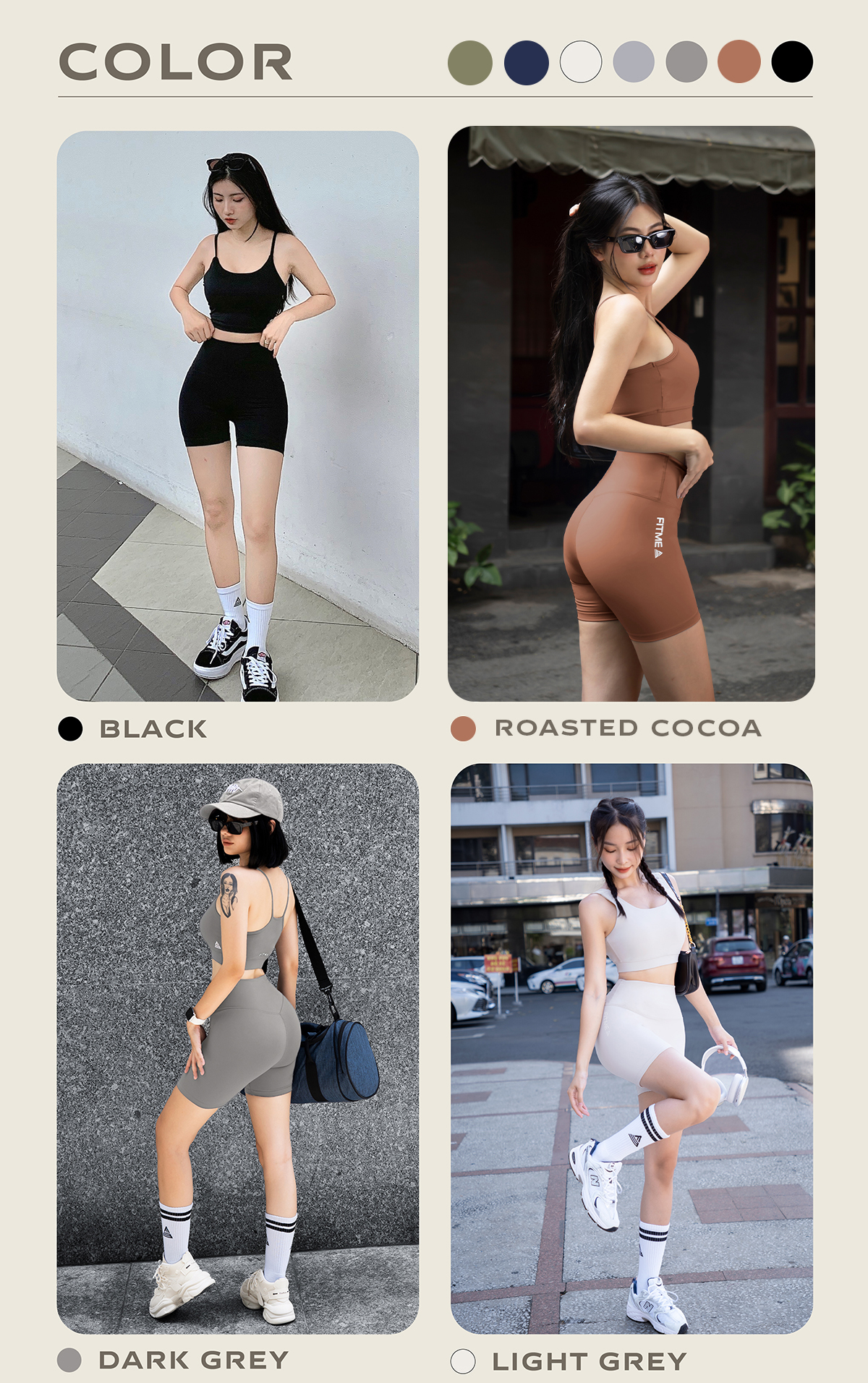 Mô tả Quần đùi tập gym yoga Fitme legging nữ cạp cao tôn dáng co giãn 4 chiều cao cấp QNTG - 10