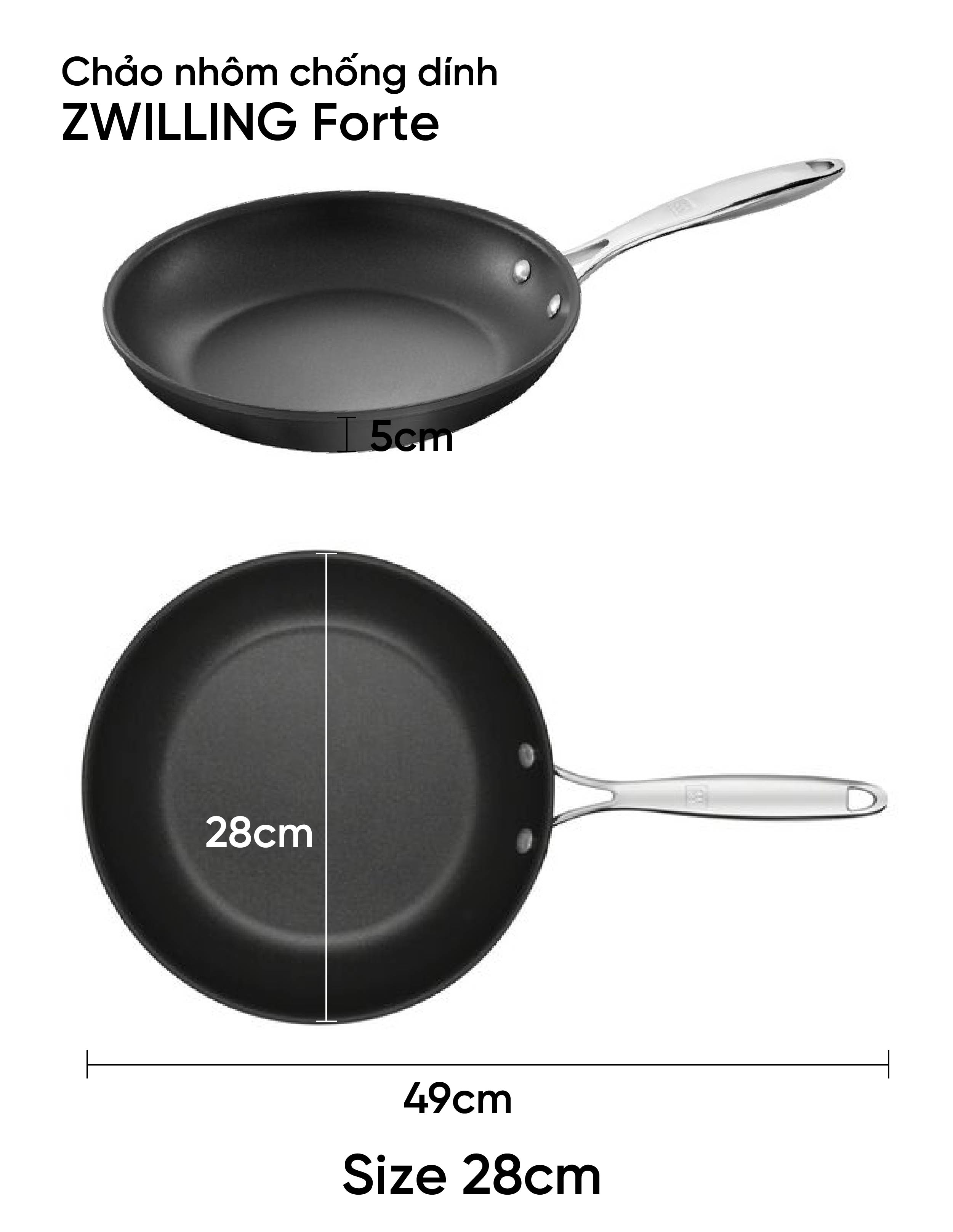 ZWILLING - Chảo nhôm chống dính ZWILLING Forte - 28cm | Shopee Việt Nam