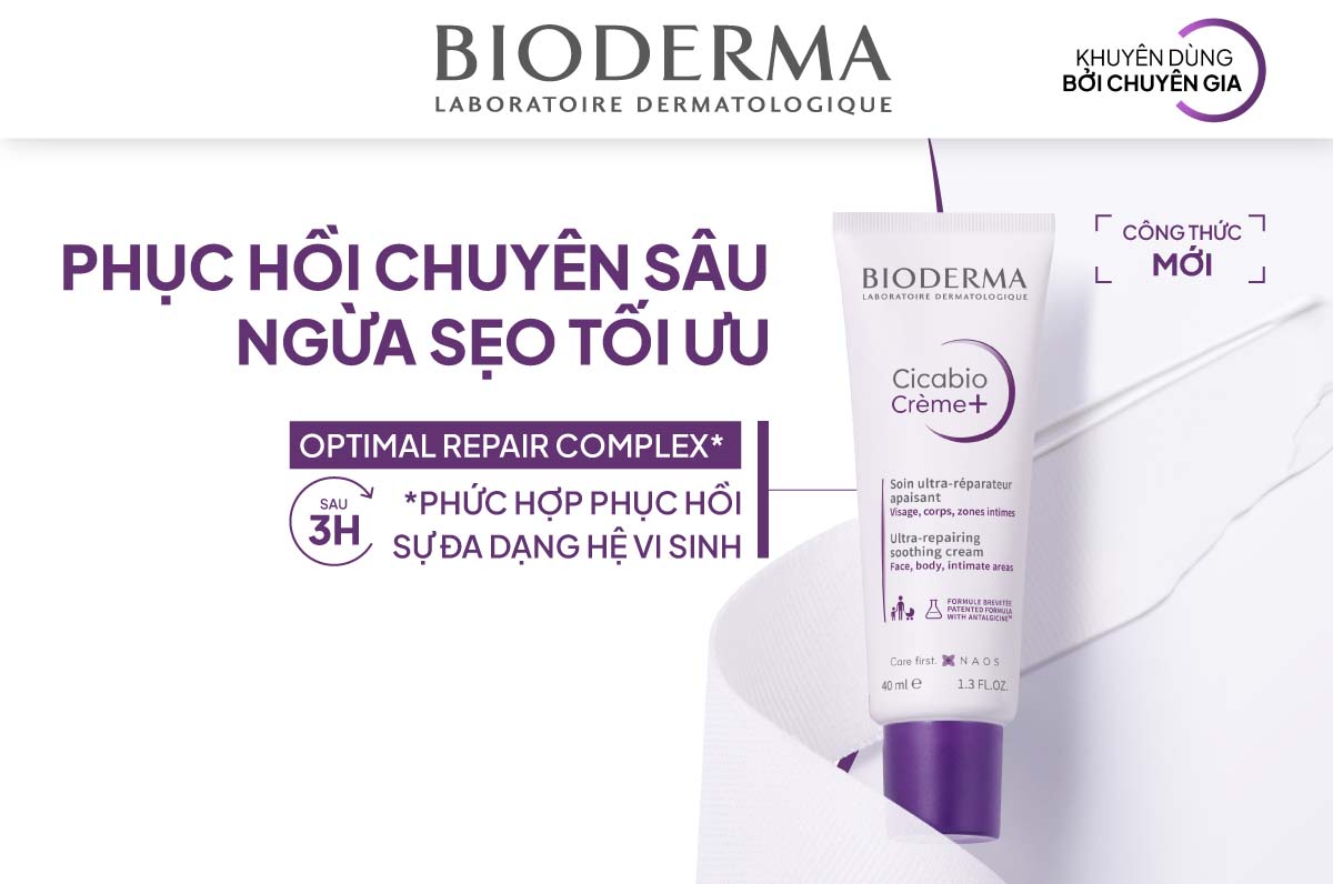 Mô tả Kem phục hồi da tổn thương và ngăn ngừa sẹo Bioderma Cicabio Crème+ 40ml - 1