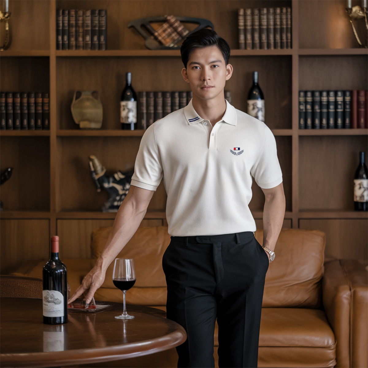 Chi tiết cổ áo polo nam VICTORY SIXMEN