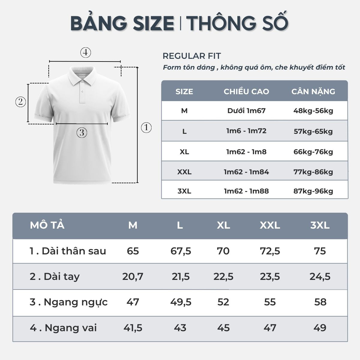 Áo polo nam bền màu