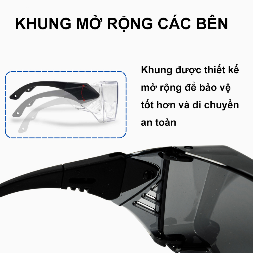 Mô tả Kính chắn bụi đi đường ANDU EYEWEAR chống tia UV, hạn chế bám hơi nước chất liệu nhựa cao cấp - 8