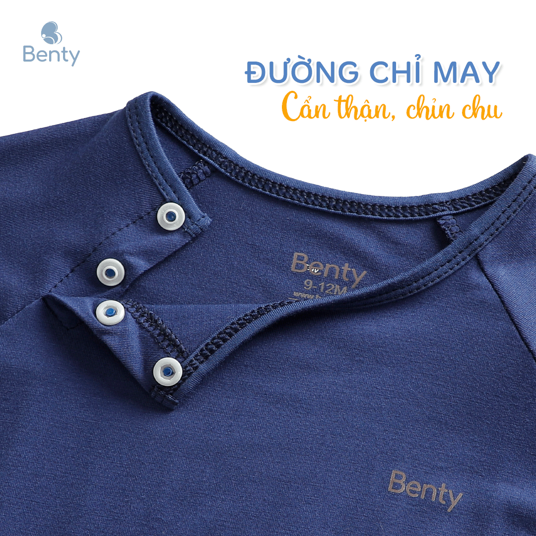 Mô tả Bộ body cộc tay cài chéo BENTY màu trơn,thiết kế tiện lợi,vải cotton an toàn da bé từ 0 đến 18 tháng - 5
