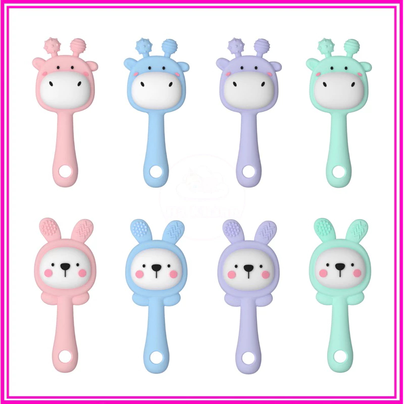 Mô tả Đồ Chơi Lục Lạc KidAndMom Xúc Xắc Gặm Nướu Cầm Tay Silicone Phát triển Nghe Nhìn - 1
