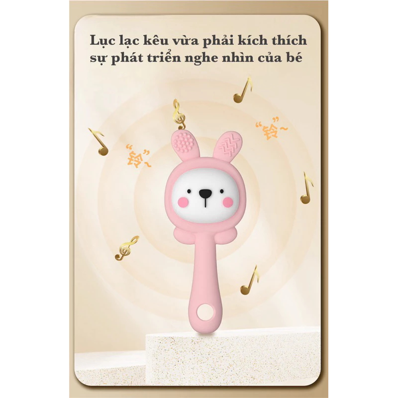 Mô tả Đồ Chơi Lục Lạc KidAndMom Xúc Xắc Gặm Nướu Cầm Tay Silicone Phát triển Nghe Nhìn - 9
