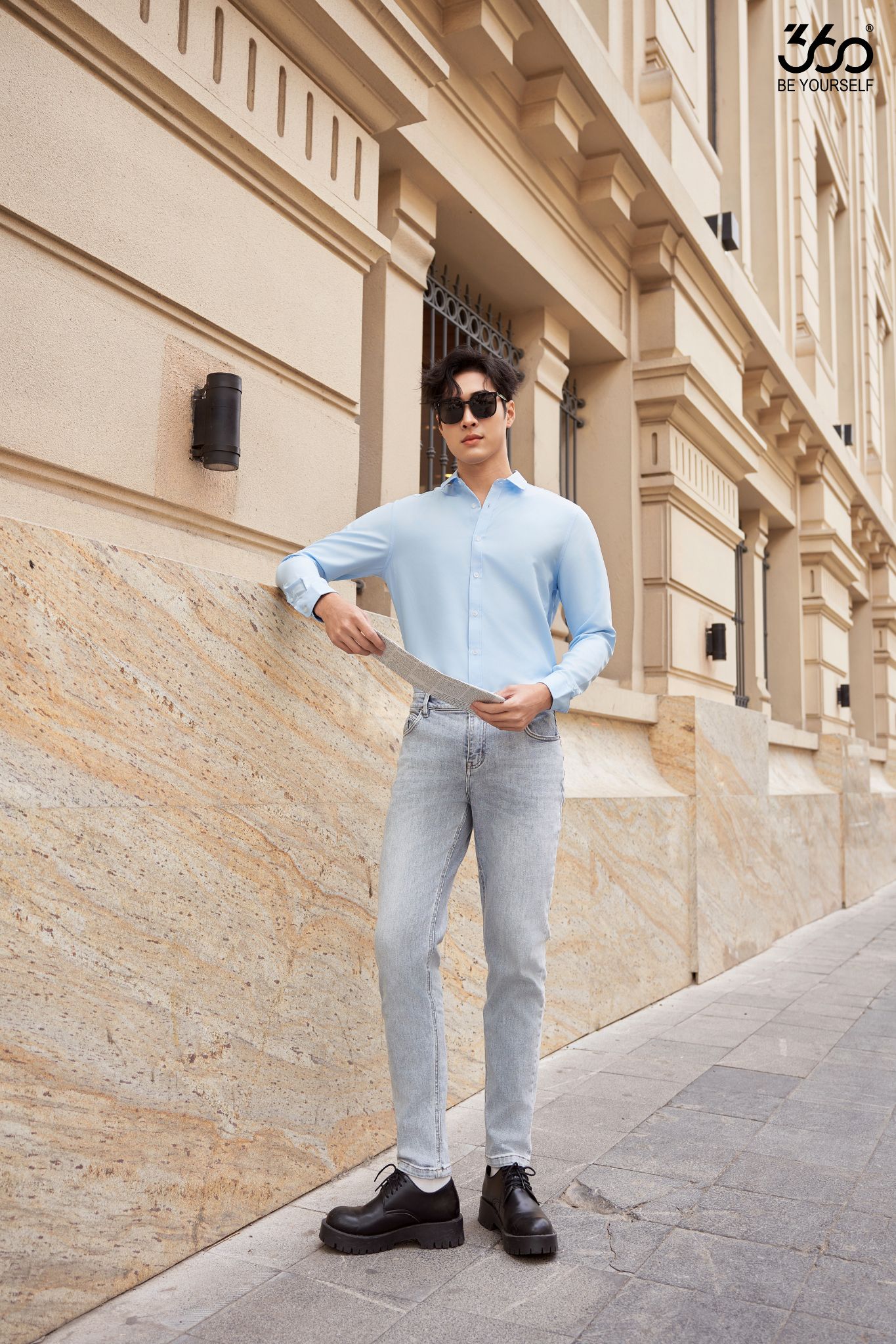 Mô tả Quần jean nam ống đứng trẻ trung 360 Boutique quần bò xanh chuẩn phom, che khuyết điểm QJDOL529 - 2