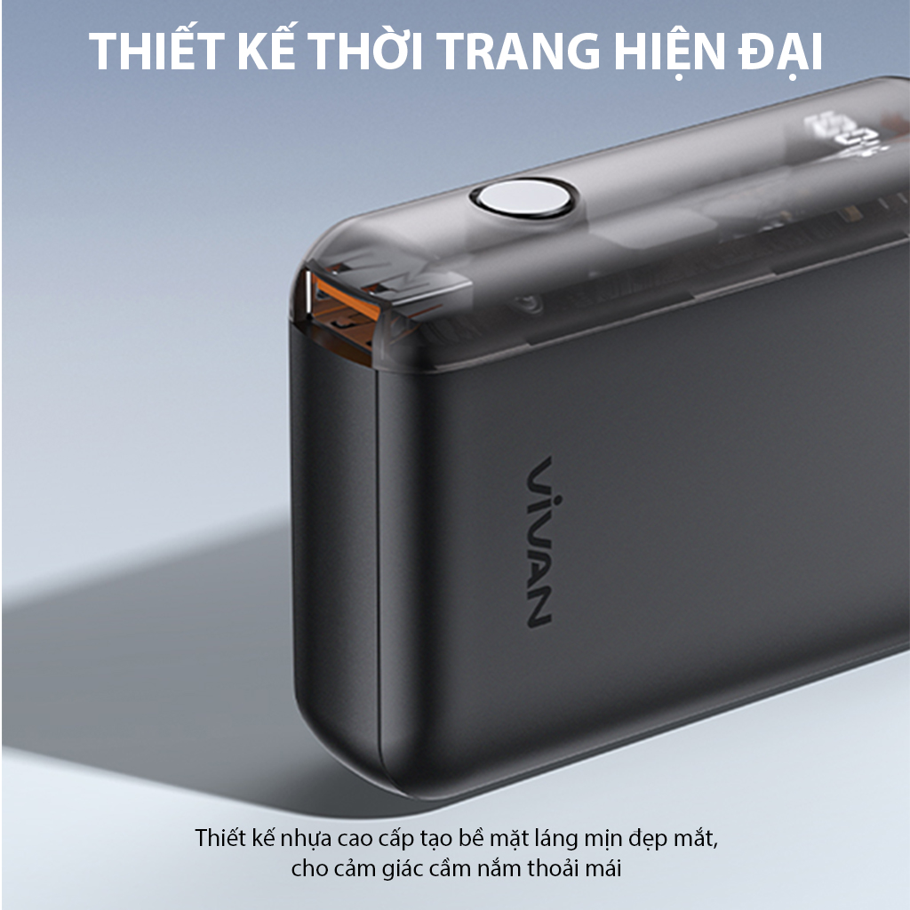 Mô tả Pin dự phòng mini VIVAN VPB-Q10 9600mAh tích hợp cáp - 2