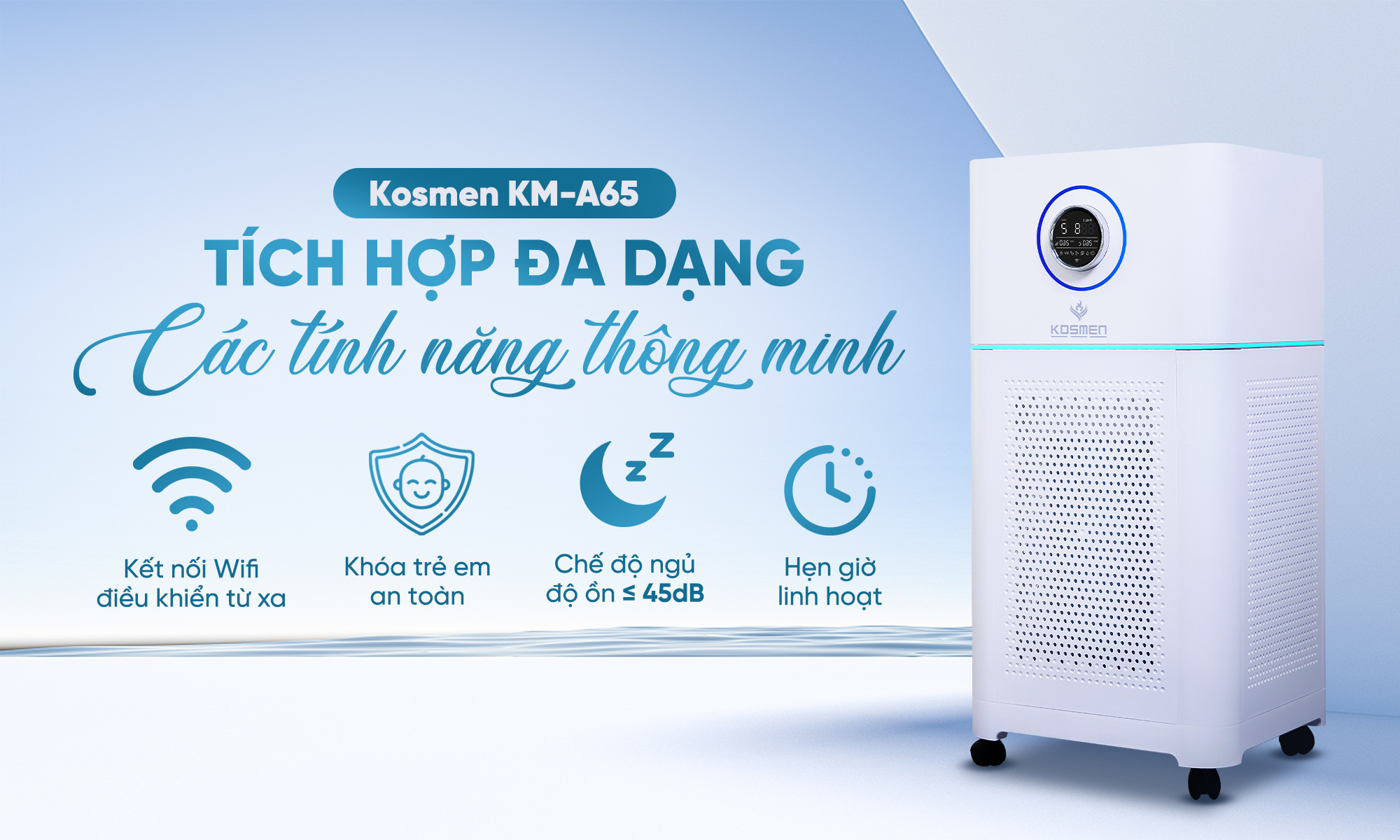 Mô tả Máy Lọc Không Khí Kosmen KM-A65 Lọc Bằng Ion âm - Hàng Chính Hãng BH 24 Tháng - 6