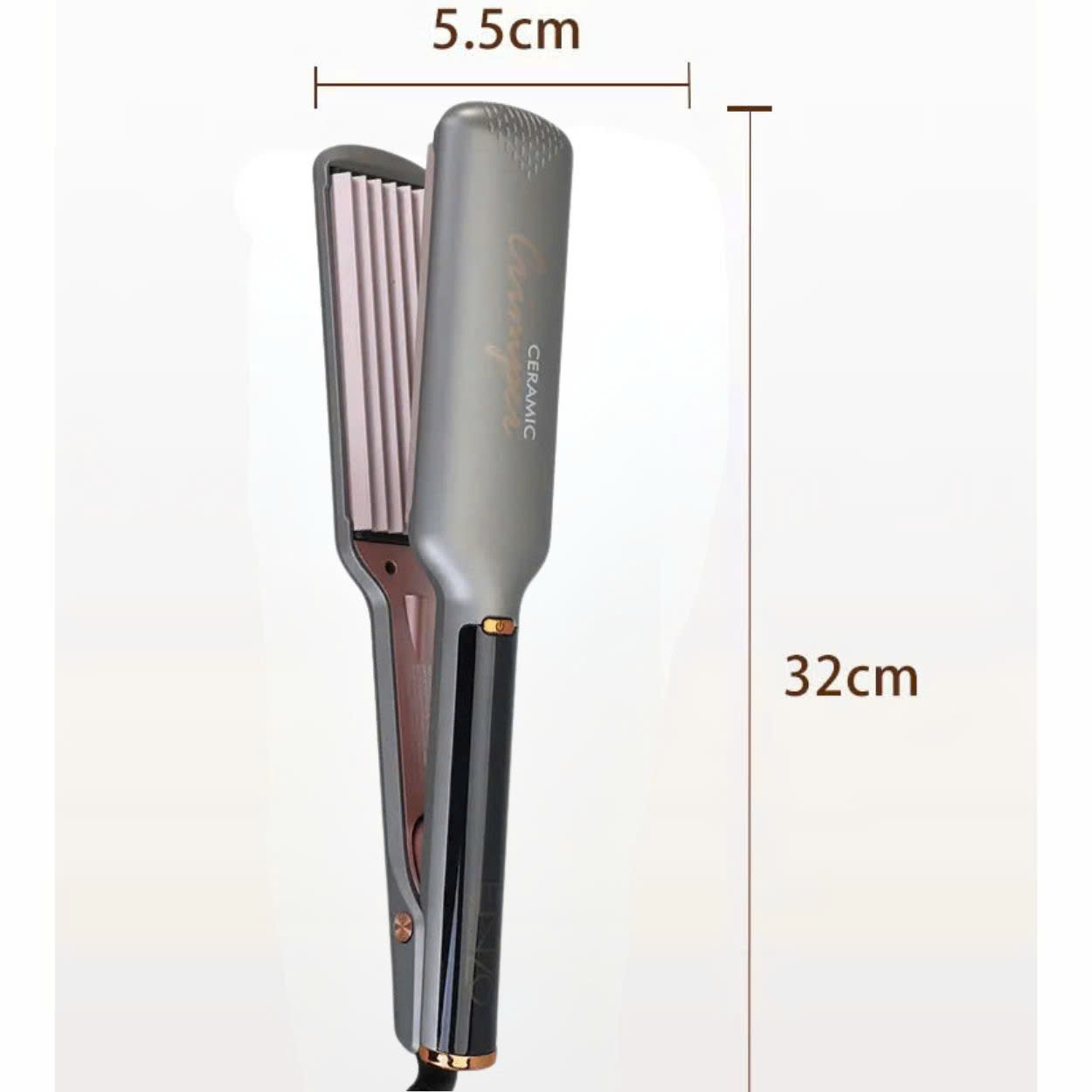 Mô tả Máy uốn dập xù chân tóc ENZO 3216-dập xù-bấm xù-duỗi ép là thẳng-bản to-tạo kiểu chuyên nghiệp-13 mức nhiệt - 7
