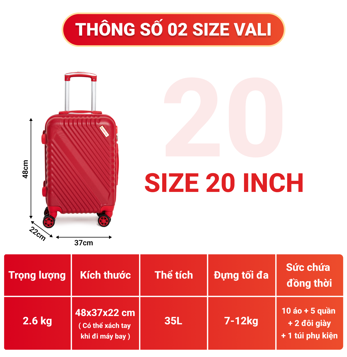 Mô tả Vali kéo du lịch - Vali Sunny SV05, Vali bán chạy Bền Đẹp nhựa ABS + PC bảo hành 3 năm - 4