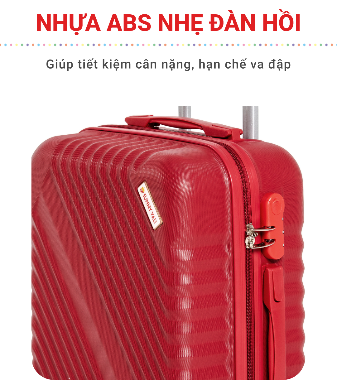 Mô tả Vali kéo du lịch - Vali Sunny SV05, Vali bán chạy Bền Đẹp nhựa ABS + PC bảo hành 3 năm - 6