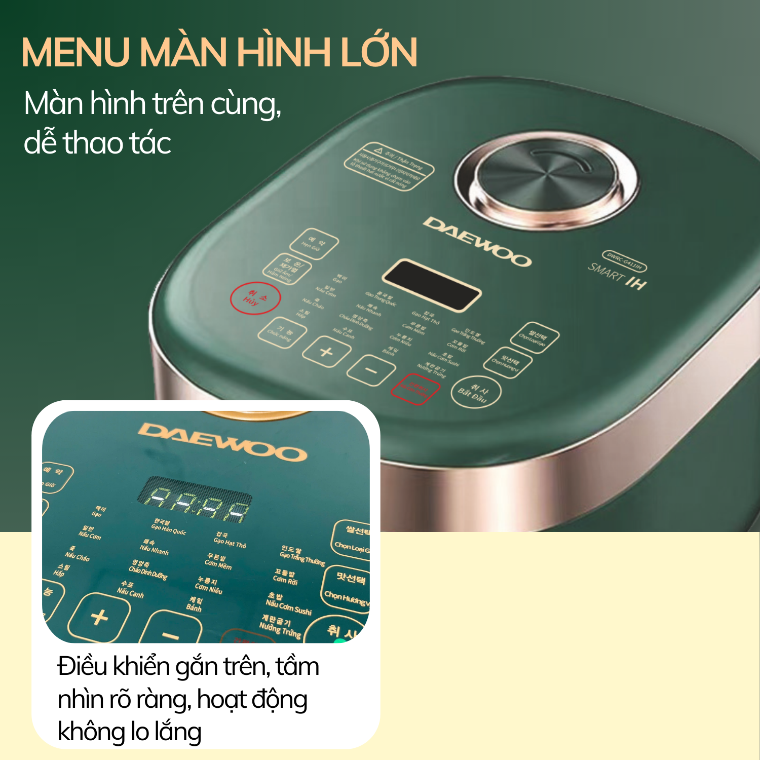 Mô tả Nồi cơm điện cao tần 16 chế độ nấu 1.8L Daewoo công suất 1200w DWRC-G411IH - 4
