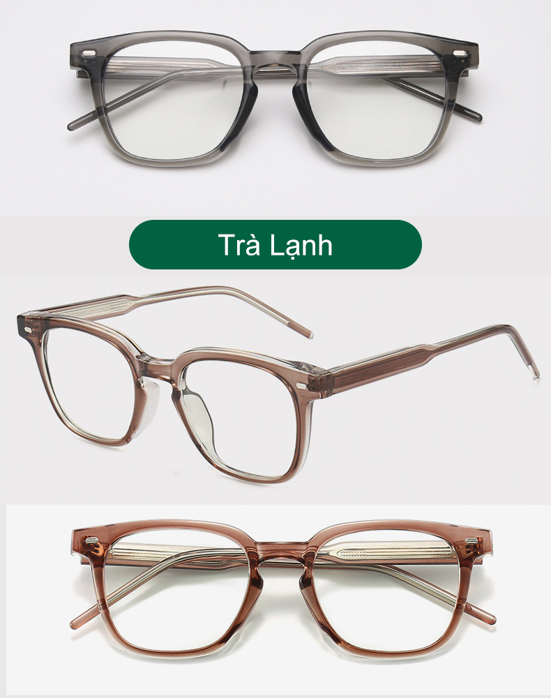 Mô tả Gọng kính cận thời trang nam nữ ANDU EYEWEAR dáng vuông KUBO chất liệu nhựa cốt kim loại 2116 - 10